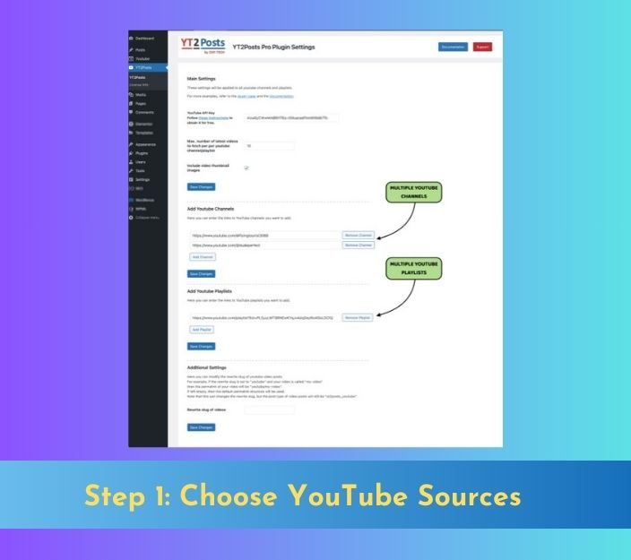 Choose YouTube Sources