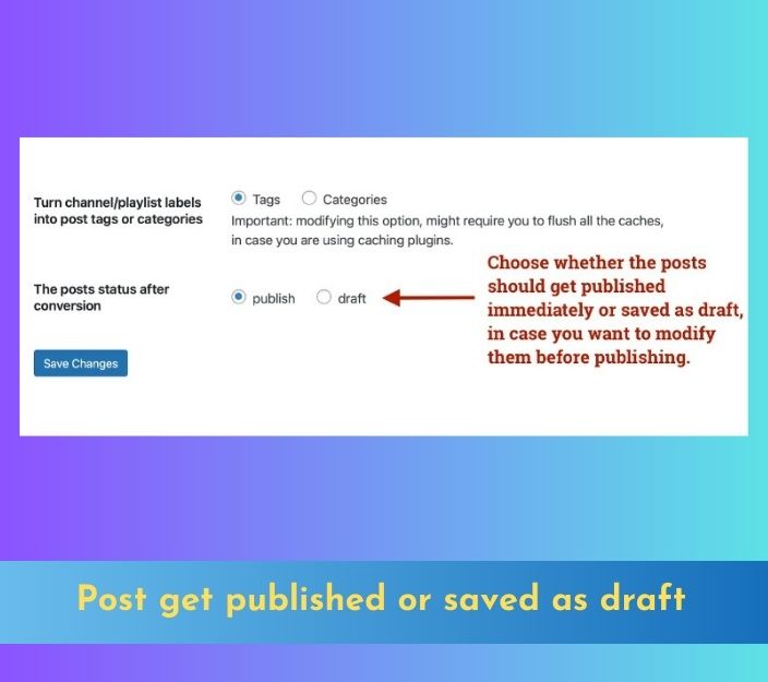Post get published or saved as draft