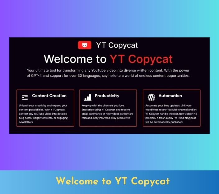 Welcome to YT Copycat